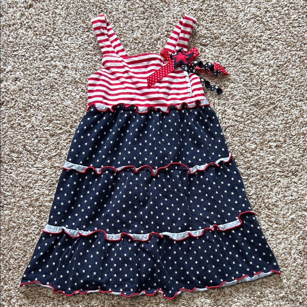 Patriotic Striped and Starry Kids Dress